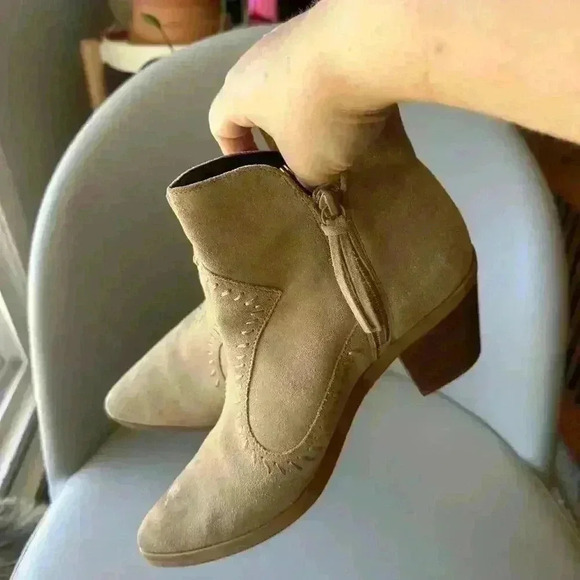 REVOLVE REBECCA MINKOFF | Lulu Womens Suede Western Ankle Boots Side Zip SIZE 8 - Picture 4 of 8